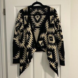 Black and Cream Geometric Pattern Sweater